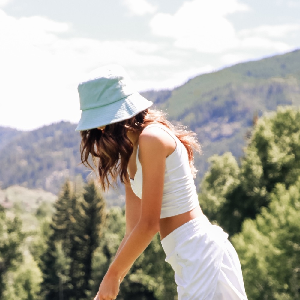 Terry Cloth bucket hat baby blue similar to Lack of color